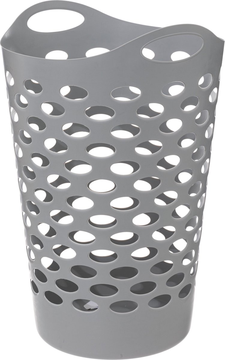 Goedkoopste 5Five Flexibele wasmand/opbergmand - rond - lichtgrijs - 60 liter - D41 x H66 cm