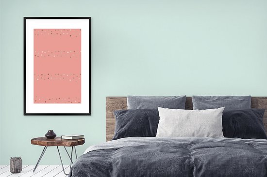 Luxe motif de pois argentés sur fond rose 80x120 cm