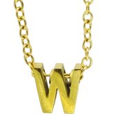 Initial ketting letter W - Minimalistisch - Goudkleurig Staal