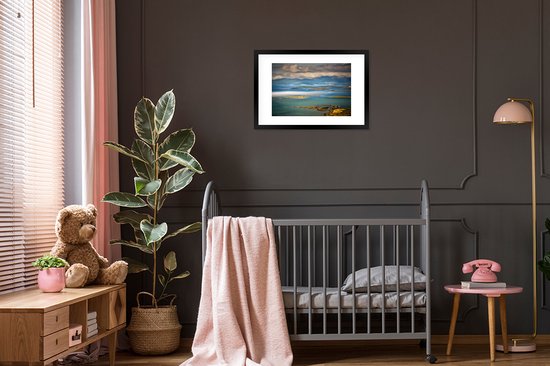 Photo encadrée - Vue sur Clew Bay en Irlande cadre photo noir avec passe partout blanc 40x60 60x40 cm - Affiche encadrée (Décoration murale salon / chambre)