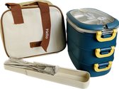 YALIDA - Broodtrommel/Lunchbox - 3lagen incl. bestek & koeltas
