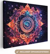 Canvas Schilderij Mandala - Galaxy - Kleuren - 80x60 cm - Wanddecoratie