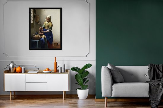 Affiche avec cadre La laitière - Johannes Vermeer - 60x80 cm