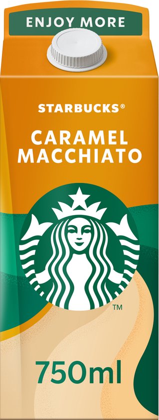 Starbucks Multiserve caramel macchiato ijskoffie - 4 x 750ml | bol