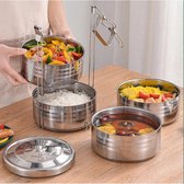 Stainless steel lunch box twee delig