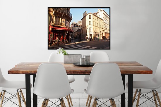 Fotolijst incl. Poster - De straatscène van Parijs - 90x60 cm - Posterlijst