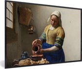 Cadre photo avec affiche - La Laitière - Peinture de Johannes Vermeer - 90x60 cm - Cadre pour affiche