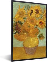 Fotolijst incl. Poster - Zonnebloemen - Vincent van Gogh - 40x60 cm - Posterlijst