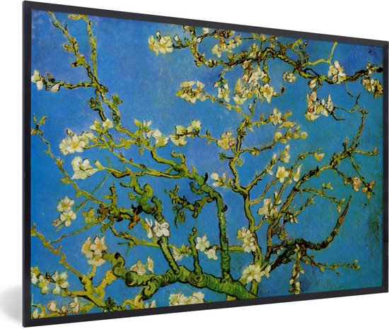 Fotolijst incl. Poster - Amandelbloesem - Vincent van Gogh - 90x60 cm - Posterlijst