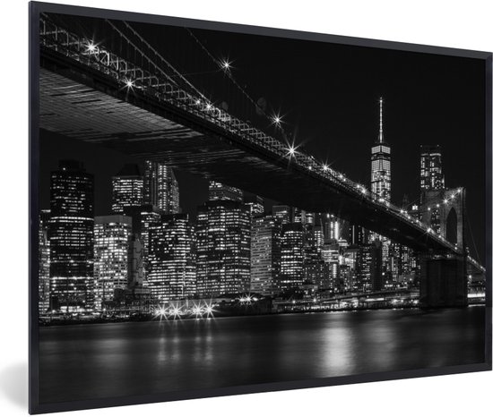 Hout - Constructie van De Brooklyn Bridge in New york - 120x80 cm - 9