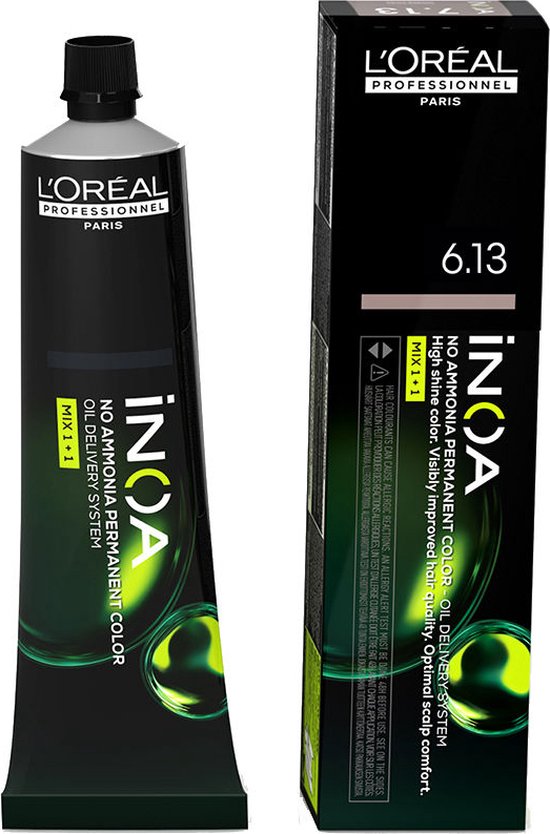 Coloration permanente L'Oréal Professionnel Paris Inoa Color Nº 6.13 Blond cendré foncé doré (60 g)