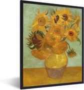 Fotolijst incl. Poster - Zonnebloemen - Vincent van Gogh - 60x80 cm - Posterlijst