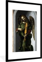 Fotolijst incl. Poster - An angel in green with a vielle - Leonardo da Vinci - 60x90 cm - Posterlijst