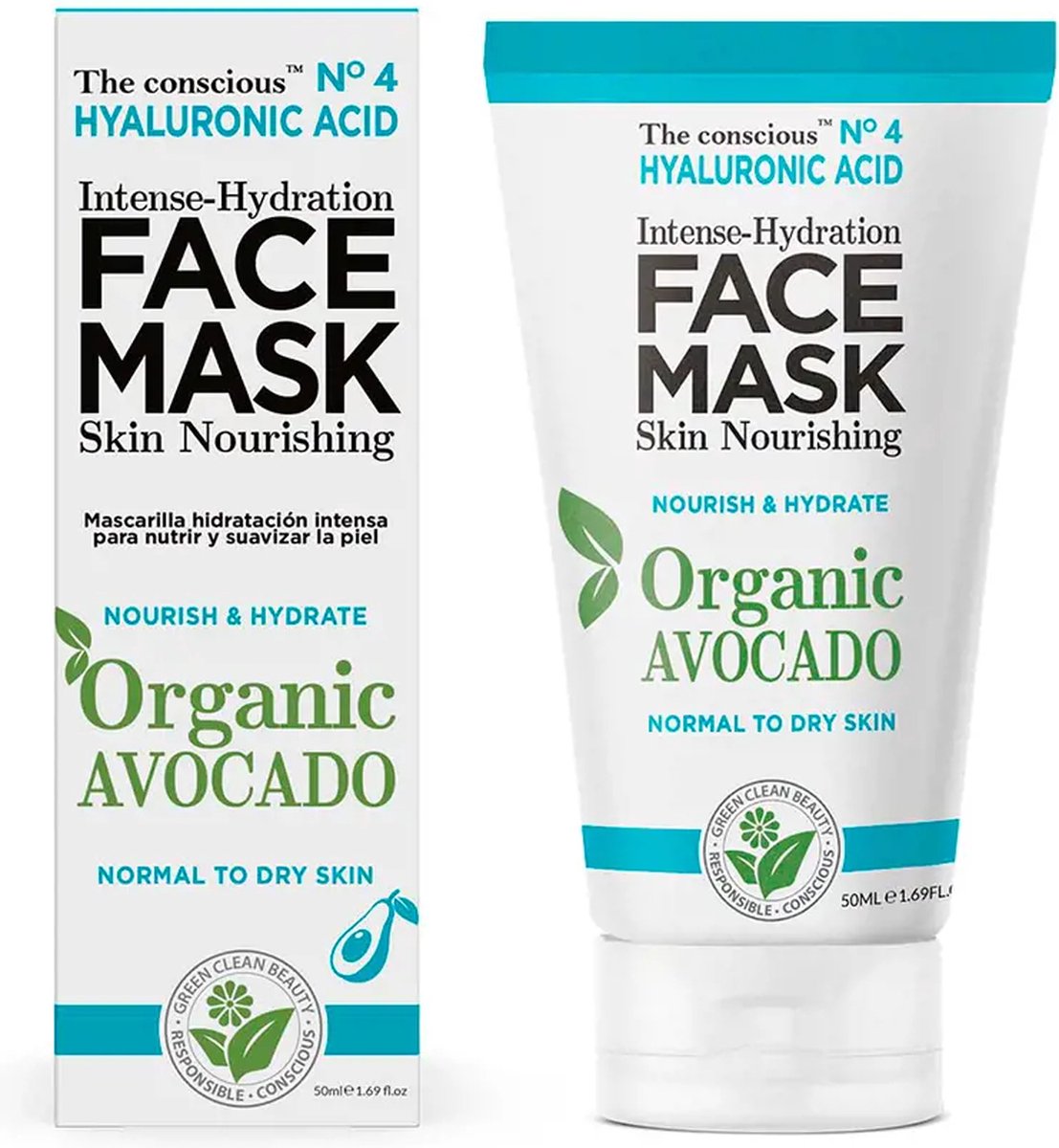 Goedkoopste The Conscious™ Hyaluronic Acid Intense-hydration Face Mask Organic Avocado 50 Ml