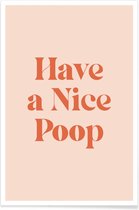 JUNIQE - Poster Nice Poop -13x18 /Ivoor & Oranje