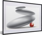 Photo dans le cadre - Cadre photo utilisé effet dégradé et transparent noir avec passe-partout blanc, moyen 60x40 cm - Affiche dans le cadre (Décoration murale salon / chambre)