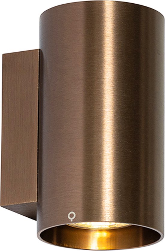 QAZQA sandy - Moderne Wandlamp voor binnen - 2 lichts - D 10 cm - Brons - Woonkamer | Slaapkamer | Keuken