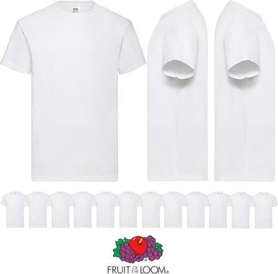 Lot de 12 chemises blanches Fruit of the Loom à col rond - Taille S - Poids avantageux