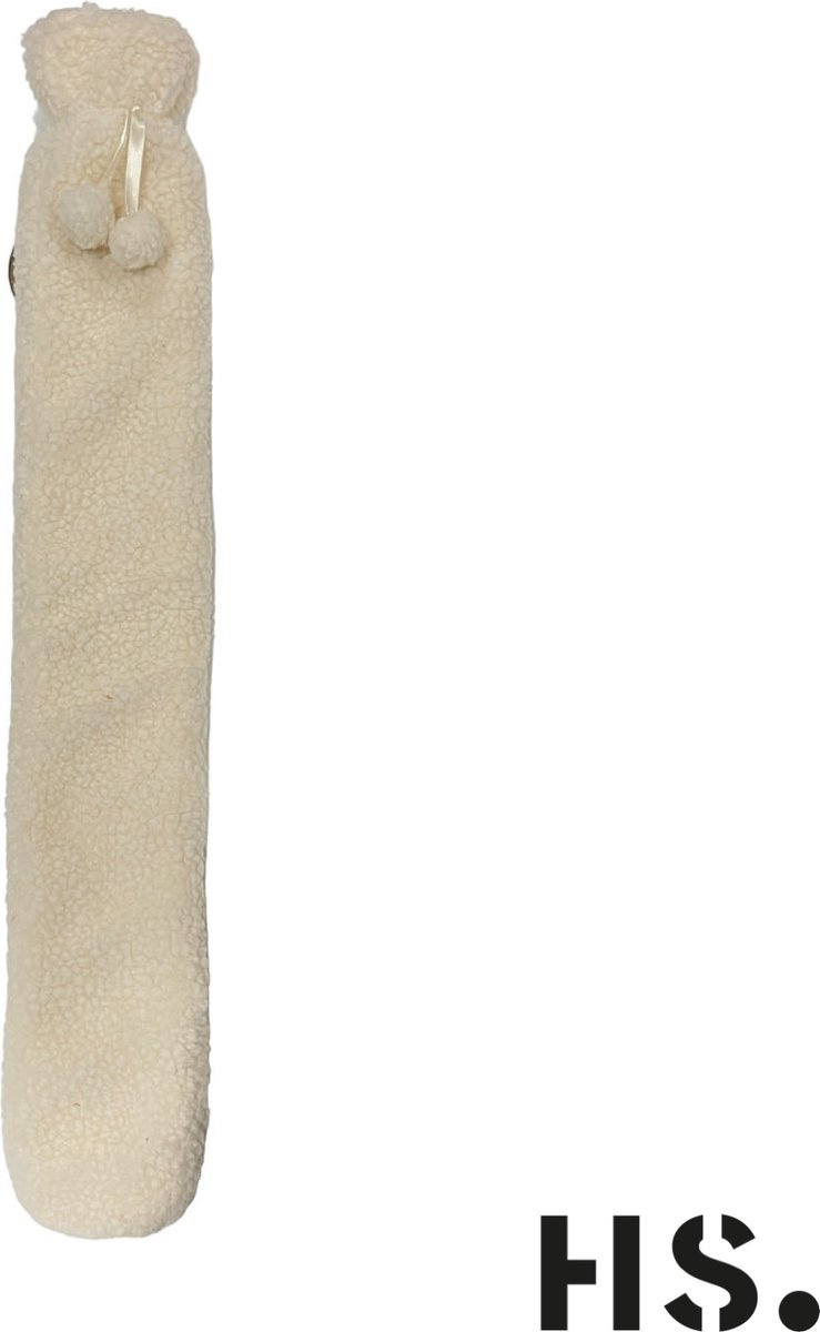 Goedkoopste Home Society - Kruik - Teddy stof - Deco Snugga - Extra lang - Gebr Wit - 72x13x4
