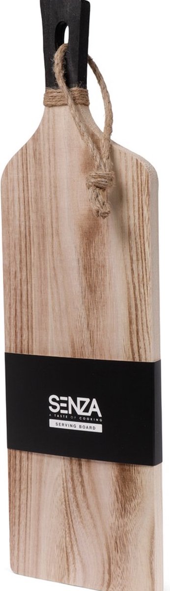 SENZA Borrelplank Met Handvat - Tapasplank - Paulownia Hout - Zwart hout - 58 x 17 CM