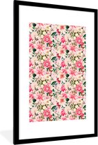 Cadre photo avec affiche - Fleurs - Rose - Motifs - 80x120 cm - Cadre pour affiche