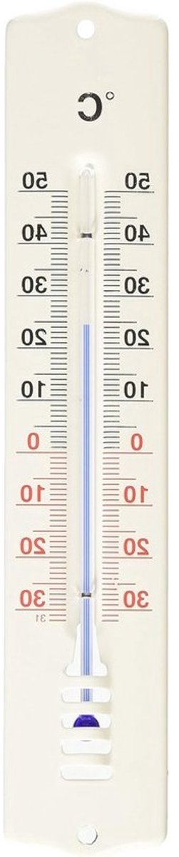 Analoge Binnen- en Buitenthermometer van Gepoedercoat Metaal