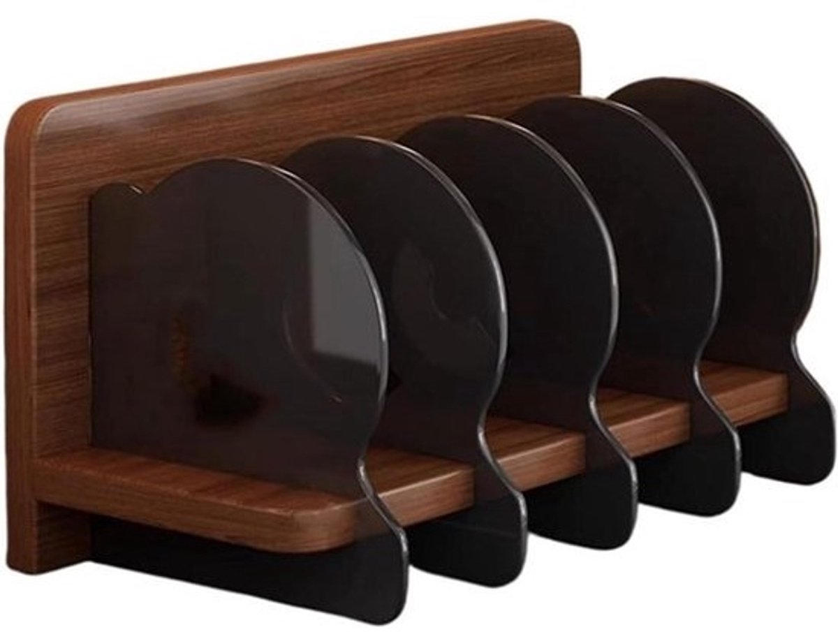 Platenhouder - Vinylrek - Muziek Opslag - Hout Acryl - 355 cm - Naturel