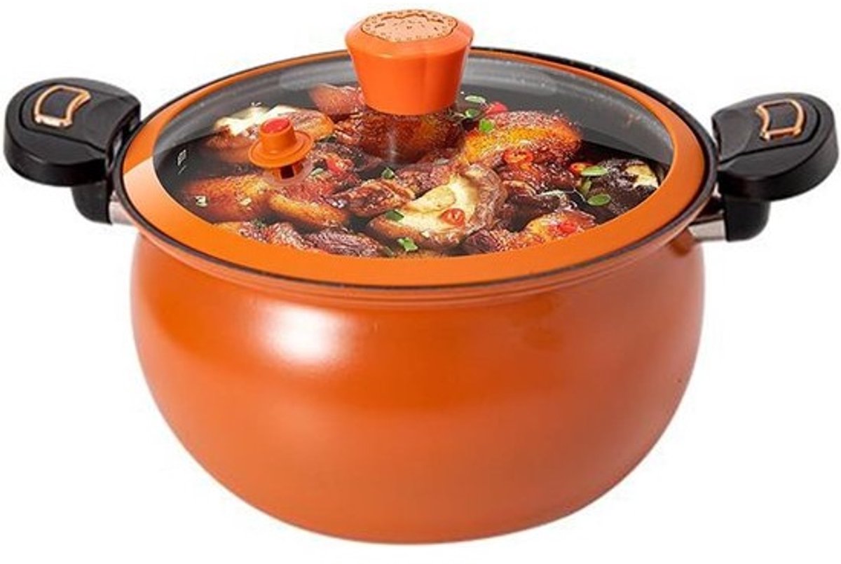 Snelkookpan - Soeppot - Sneller Koken - Antiaanbaklaag - 37.5 cm - Zwart