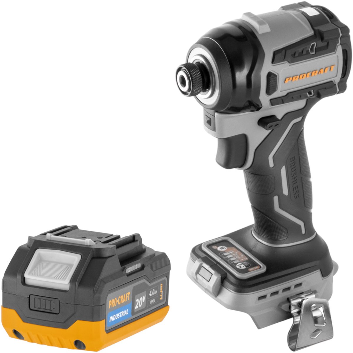 Procraft Industrial ID20Abb accu-slagmoersleutel 20 V 180 Nm 1/4" Solo - zonder accu, zonder oplader