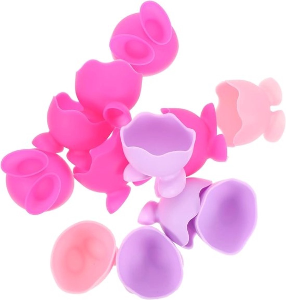 Silicone Eierdopjes - Eierhouders - Ontbijt Serveren - Verstelbaar & Magnetronbestendig - 5x4 cm - Willekeurige Kleuren