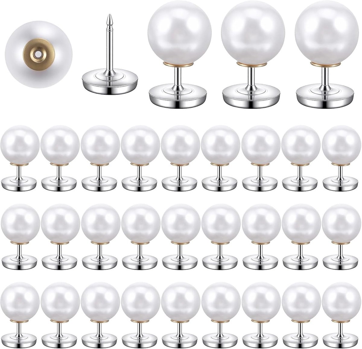 Set van 30 Parelsluitingen zonder naaien - Decoratieve knopen voor kleding, jassen en accessoires