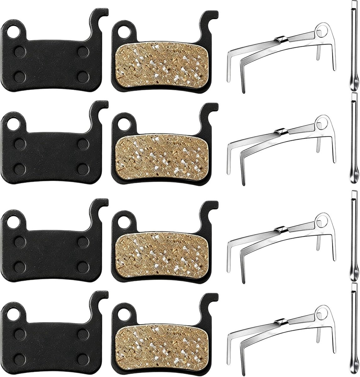 4 paar remblokken fiets compatibel met Shimano Deore XT XTR LX SLX Saint Hone Alfine M535 M595 M596 M665 M765 M775 M776 M800 M965 M966 M975 fiets remblokken