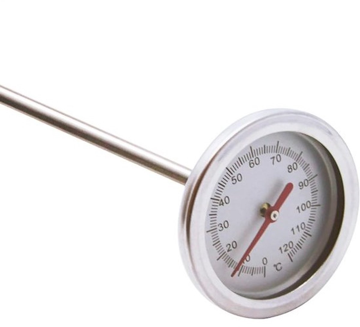 Bodemthermometer Compost - Grondmeter Temperatuur - Compost Meten - Lange Roestvrijstalen Sonde - 50 cm - Zilver