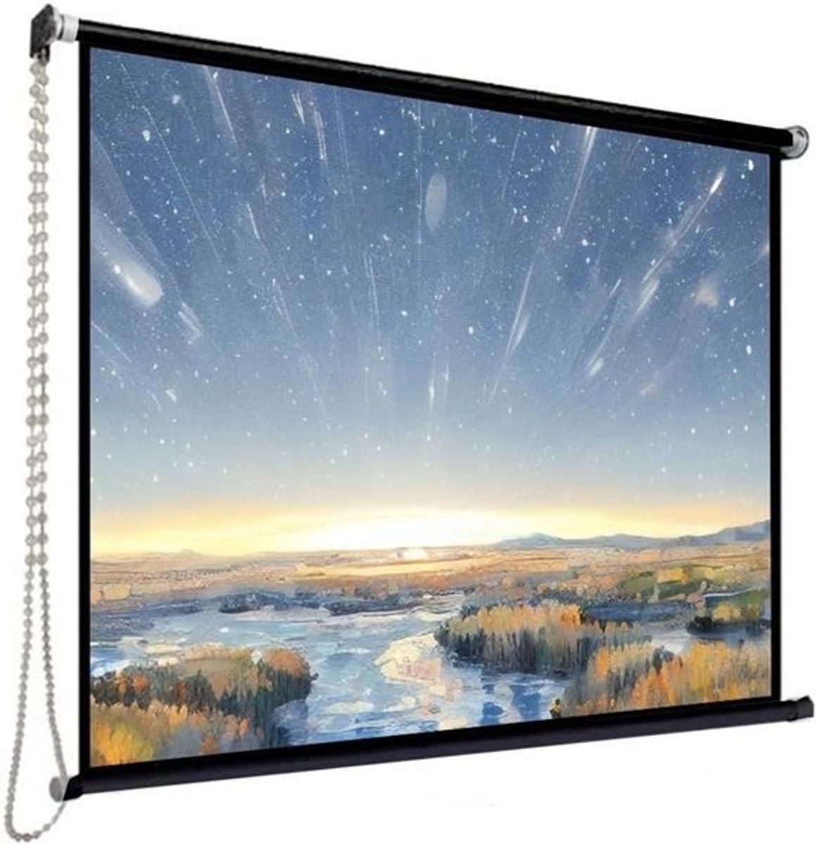 Projectorscherm - Filmscherm Oprolbaar - Thuisbioscoop Creëren - Handmatig Uitschuifbaar - 60 inch 4:3 - Wit