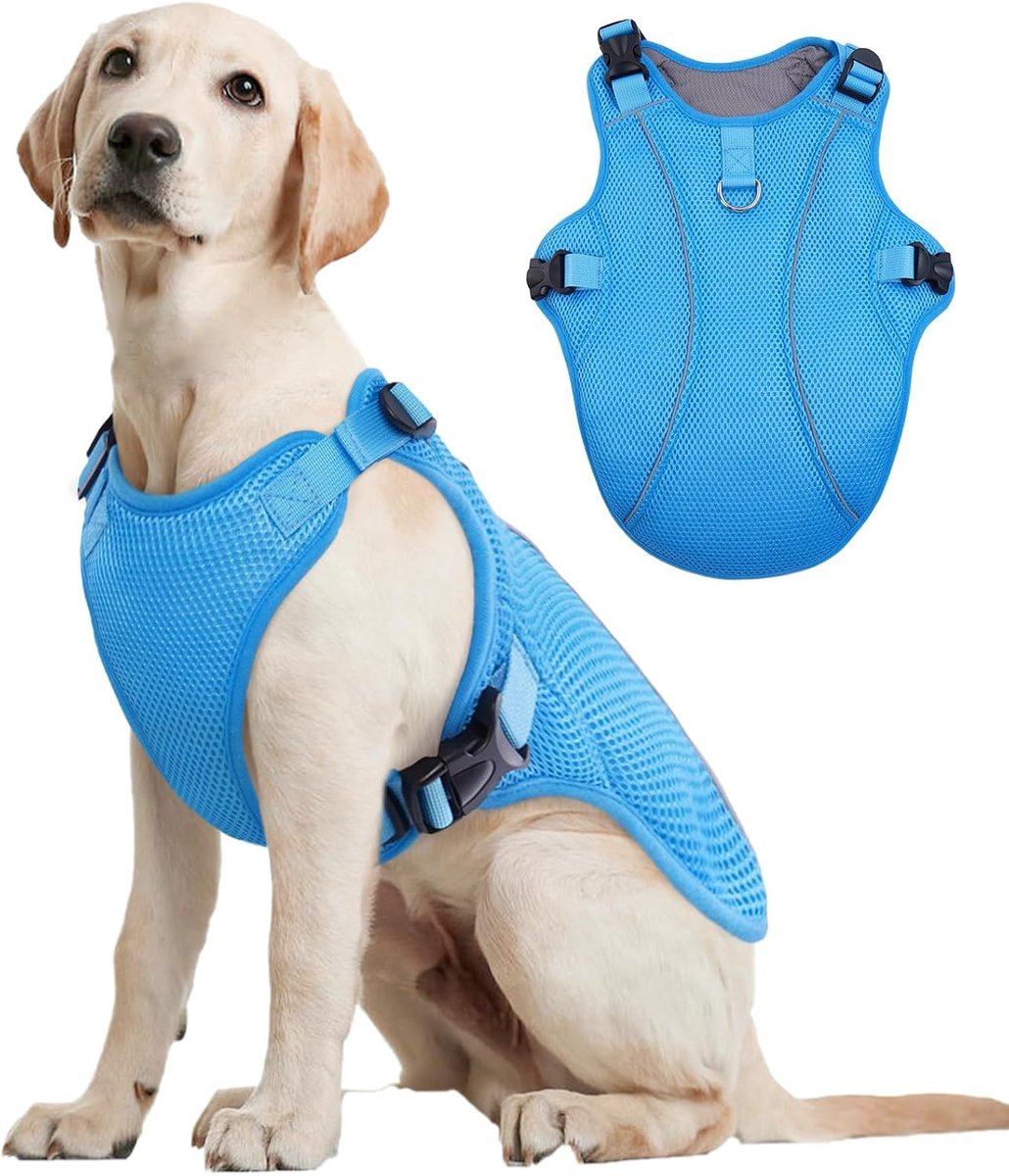 Koelvest voor honden, ademende hondenjas, reflecterend harnas, zomerbenodigdheden voor honden, maat L