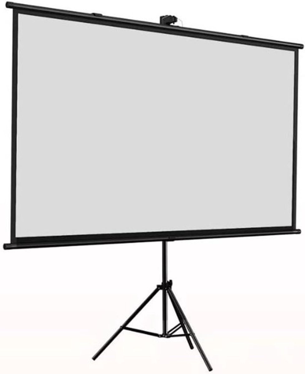 Projectiescherm met Statief - Draagbaar Filmscherm - Thuisbioscoop Maken - Oprolbaar Glasvezel - 60 Inch 16:9 - Wit