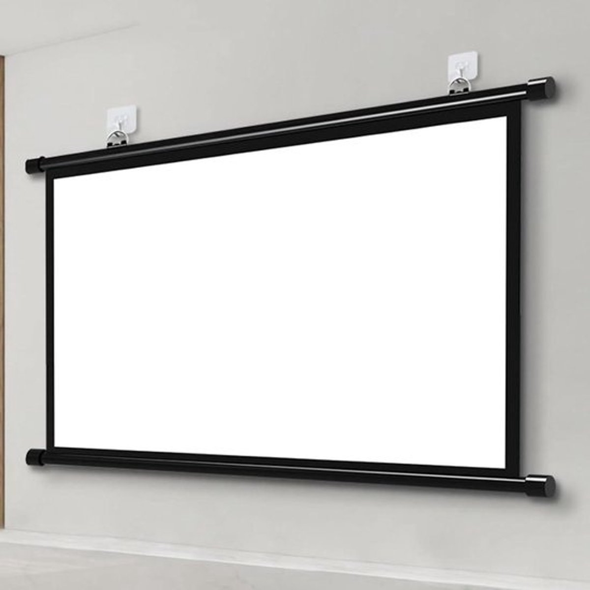 Projectiescherm Handmatig - Beamer Scherm - Films Kijken - Wit Glasvezel - 60 Inch - Wit