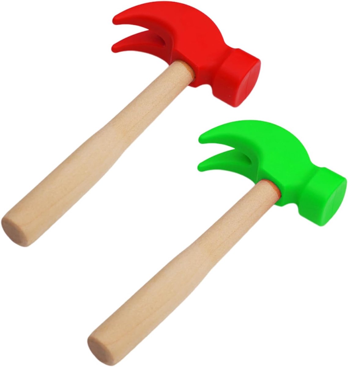 2 stuks speelgoed houten hamer voor kinderen simulatie hamers onderhoudsgereedschap, kleine hamer educatief speelgoed voor kinderen partyspel, bouwstenen