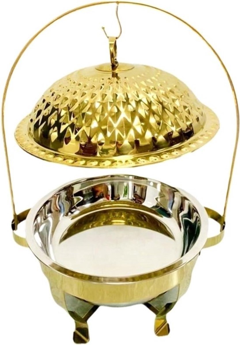 Buffet Warmhoudbak - Voedselwarmer Serveer - Gerechten Warm Houden - Efficiënte Warmteretentie - 4.5 Liter - Goud