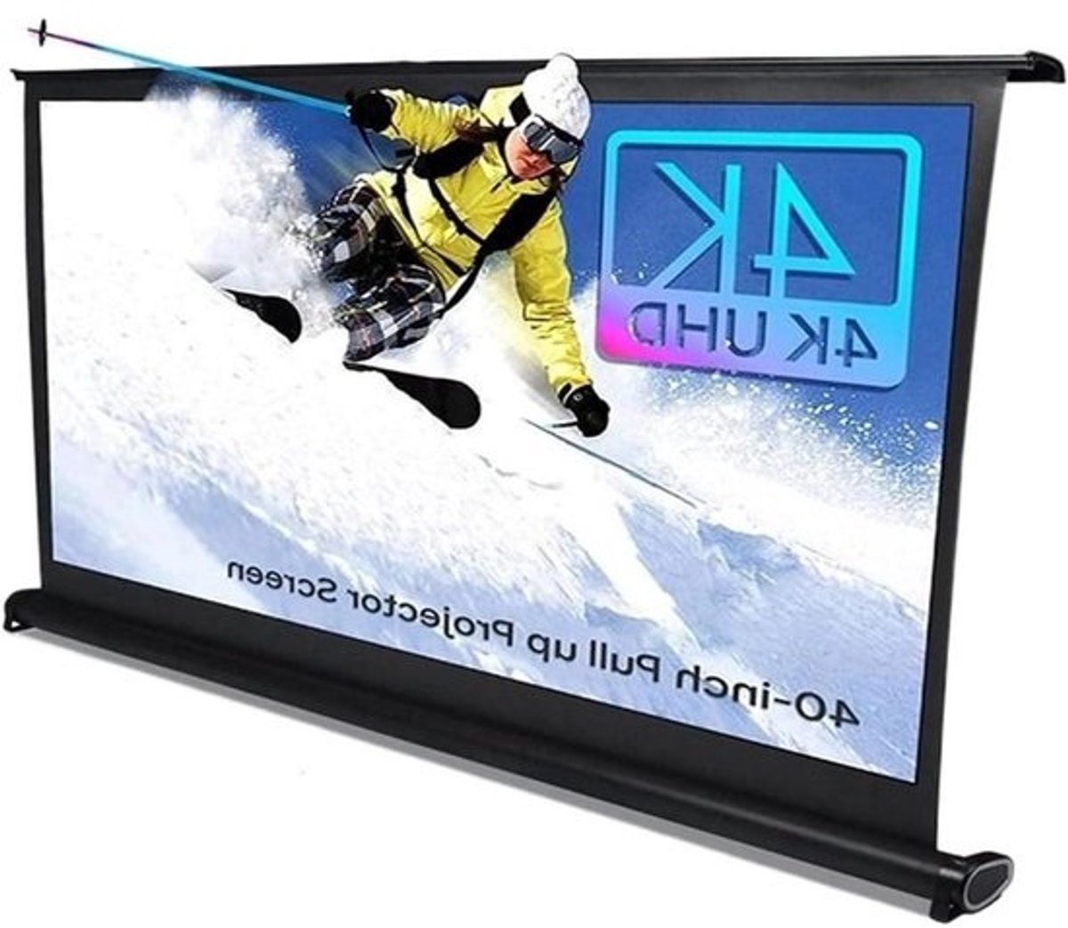 Projectiescherm - Beamerdoek Tafelmodel - Thuisbioscoop Presentatie - Vlamvertragend Schimmelwerend - 40 inch 16:9 - Mat Wit