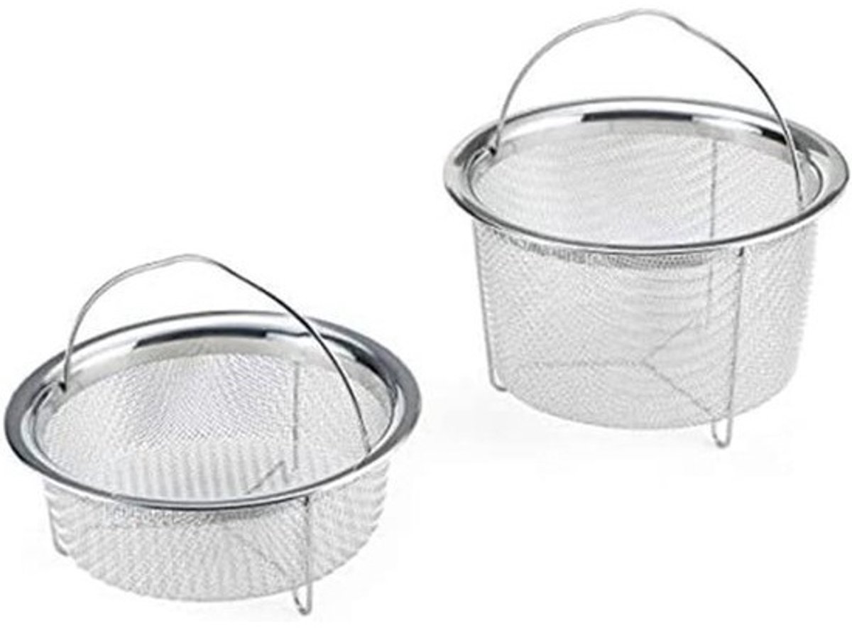 Stoompan Set - Keukenmand - Gezond Koken - Dubbele Lagen - 20.5 cm - Zilver