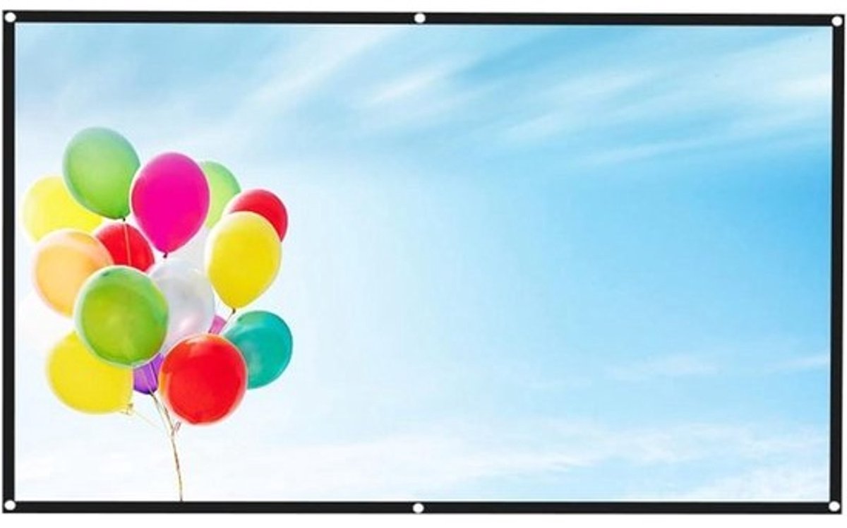 Draagbaar projectiescherm - Opvouwbaar scherm - Film en gaming - Kreukvrij materiaal - 84 inch - Wit