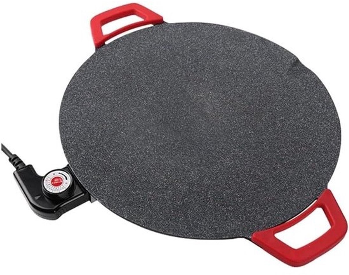 Elektrische Bakplaat - Kookgrill Pan - Veelzijdig Koken - Antiaanbaklaag - 30 cm Diameter - Zwart