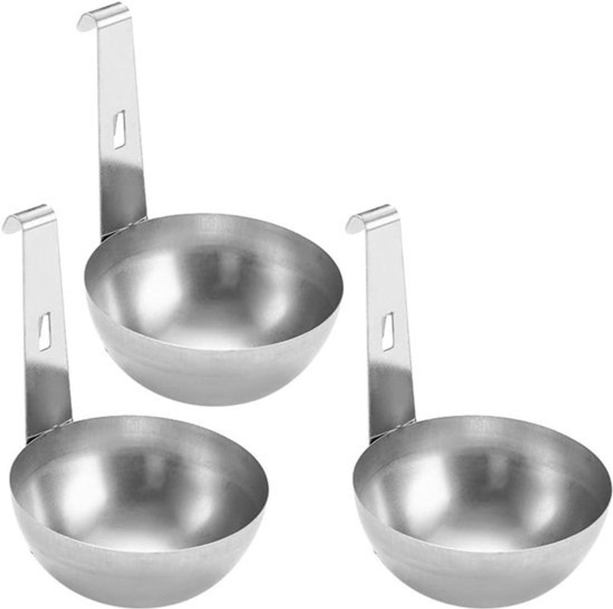 Eierpocheerders Set - Eierkoker Houder - Ontbijt Maken - Temperatuurbestendig - 3 stuks - Zilver