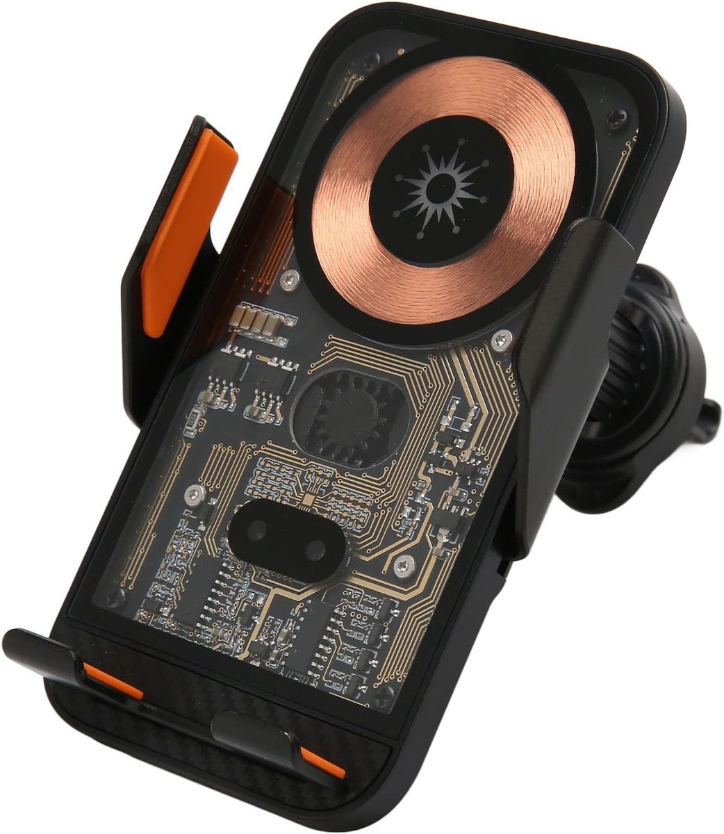 Autolader, Snellaadadapter Telefoonhouder voor Telefoon, Transparante Schaal, 360° Draaibare Beugel, Telefoonhouder met Aanraakknop (C10)