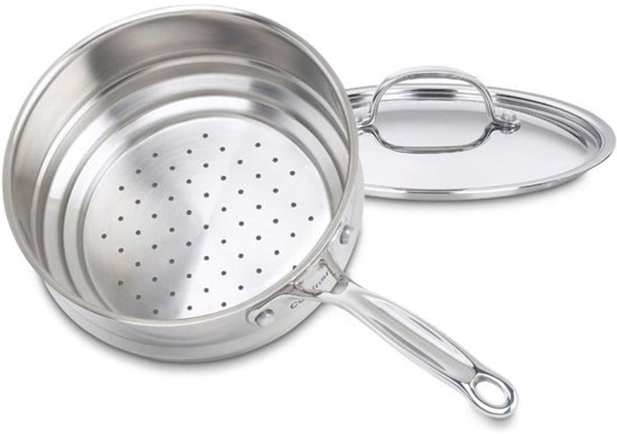 Universele Stoompan - Kookpan met deksel - Gezond koken - Roestvrij staal - 20 centimeter