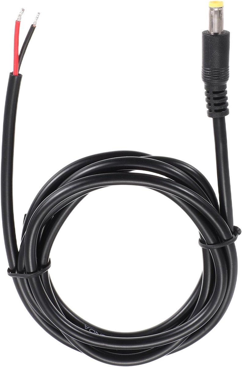 DC-stroomkabel, mannelijke vatconnector, 5,5 mm x 2,5 mm, op blote draad, 150 cm, voor pc, laptop, speelgoed, mobiele telefoon, elektronisch apparaat