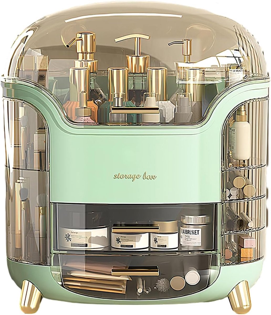 Organizer voor make-up, cosmetica-organizer, make-uptafel met deksel, grote capaciteit, met deksel, 3#, Minimalistisch