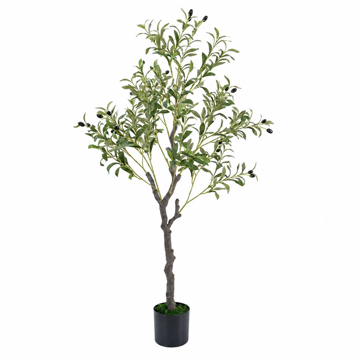 Sellino Kunstplant - Olijfboom - Realistische mediterrane decoratie - Onderhoudsvrij - Kunsstof - 120 cm