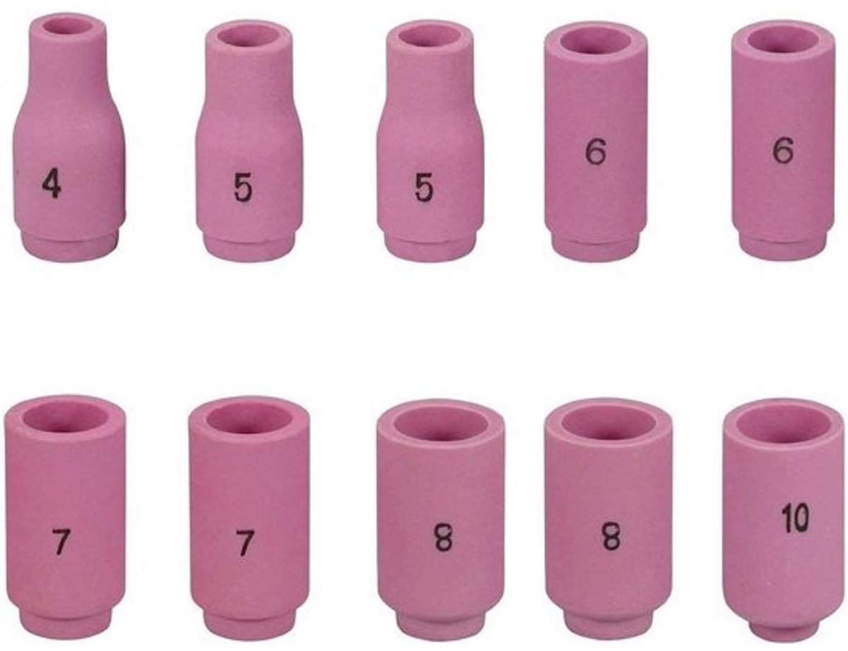 TIG Alumina Nozzles en Lijkwade Shields - 10 Stuks Keramische Cups voor TIG Lastoorten